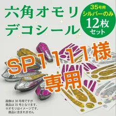 SP1111様専用 六角オモリデコシール　35号用　12枚（シルバーのみ）のサムネイル