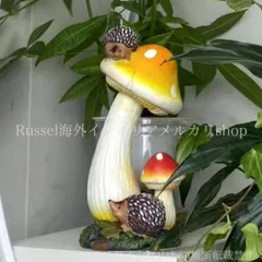 ガーデンオブジェ キノコ ハリネズミ かわいい 樹脂 アニマル きのこ 赤 黄色 ガーデニング 雑貨 ガーデン雑貨 ガーデンインテリア ガーデン インテリア 庭の装飾 お洒落 おしゃれ 8-14