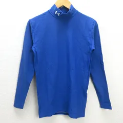 G■アンダーアーマー/UNDER ARMOUR モックネックロンT/インナー【M】青/men's/139【中古】■