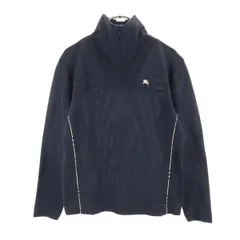 バーバリーゴルフ 三陽商会 日本製 ハーフジップ ゴルフウェア M ブラック系 BURBERRY GOLF ロゴ刺繍 レディース 【中古】  【230506】