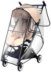 【新着商品】Puddle Pop ベビーカー レインカバー 【独自の調整機能でフィット】光る反射テープ 実用新案申請済 防水 防風 防寒 A型 B型 収納ポーチ マモーレフィット ブラック