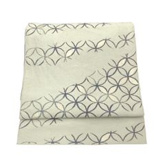 名古屋帯/美品/西陣/グレー/仕立上がり/11156