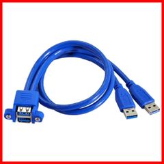 【新着商品】積み重ね可能なデュアルメス延長ケーブル 3.0 50cm 3.0 デュアルオスからUSB USB スクリューパネル取り付け穴付き CY ChenYang