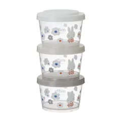 ミッフィー ジョイント式薄肉保存容器3Pセット 保存容器 お弁当 電子レンジ対応 食洗機対応 可愛い フードコンテナ ラウンドコンテナ キャラクター