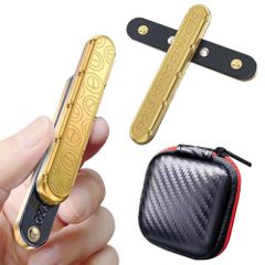 SALUDABLE フィジェットトイ フィジェットスライダー ガジェット ストレス解消 発散 グッズ (ゴールド)