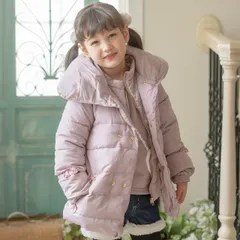 【ダスティピンク】裏ボアリボン中綿コート TAK キッズ キャサリンコテージ