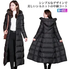 M-4XL！ 中綿コート ロング レディース スリム ベンチコート 中綿アウター 厚手 秋冬 フード付き スタンドカラー エコダウンコート 無地 軽量 保温 防寒 防風 撥水 冬服 ハイネック xzjhybe#