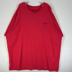 古着 ポロ・ラルフローレン POLO RALPH LAUREN 半袖Tシャツ ロゴ 刺繍 大きいサイズ シングルステッチ XXL  ピンク 無地 メンズ