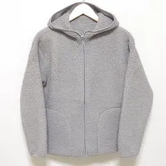 状態良好◎【MUJI】無印良品 ジップアップ ボア パーカー ジャケット パイル 良品計画 シンプル アウトドア スポーツ ウエア 冬季シーズン グレー 灰色 女性 レディース サイズ M / M4200j