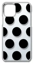 【新品未使用】iPhone11 Pro Max アイフォン11プロマックス クリア ハードケース ドット柄 水玉 (ブラック) スマホケース カバー cl-iphone11max-dotbig-03