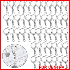 【特価商品】キーホルダー 金具 キーホルダーパーツ 50個入り 全長4.7CM ナスカン レジン パーツ キーホルダーパーツ 回転フック 丸カン 付き ハンドメイド キーリング アクセサリー DIY 手芸用品(シルバー)