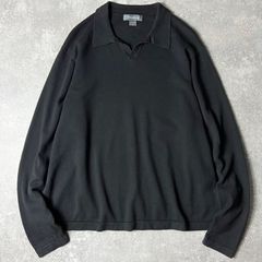 00s Eddie Bauer 無地 コットン ニット スキッパー シャツ XL / 00年代 オールド エディーバウアー ブラック セーター プルオーバー
