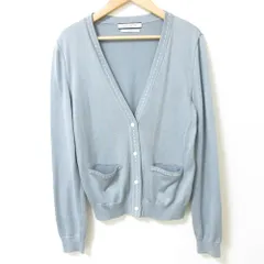 良品 FOXEY NEW YORK COLLECTION フォクシーニューヨークコレクション シルク100% Vネック ニット カーディガン 40017 38 ブルー レディース 古着 中古 USED 良品 FOXEY NEW YORK COLLECTION フォクシーニューヨーク