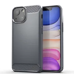 iPhone14 ケース アイフォン14  カーボン調 薄型 耐衝撃 ソフト ケース 【Color】 グレー