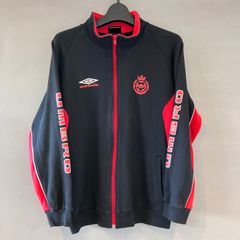 90's UMBRO アンブロ トラックジャケット ジップアップスウェット トレーナー  赤 黒 レッド ブラック ジュニア 160cm
