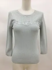 ビーラディエンス BE RADIANCE サマーニット F グリーン 七分袖 レース 未使用 2504WR103