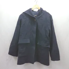 ◇ ⊇ SHIPS any シップスエニィ フード付き シンプル ミドル丈 長袖 コート サイズ36 ネイビー レディース E  【1504240021836】