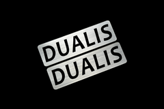 EE-708-2 DUALIS 銀黒 アクリル2層 ステッカー 日産 デュアリス 前期 後期 モデリスタ 2枚1セット