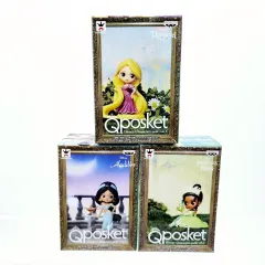 BANPRESTO(バンプレスト) Q posket（キューポスケット） プッチ ラプンツェル&ジャスミン&ティアナ 未開封 前者 3 ベルセット