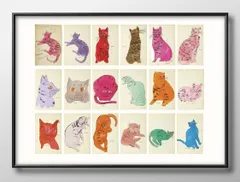 12273アンディ ウォーホル 猫 ネコ A3 サイズ ポスター アート おしゃれ 絵画 インテリア 北欧 イラスト マット紙 艶消し アートパネル 額 フレーム デザイン 壁掛け ギフト 新築祝い ディスプレイ 