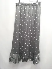 ◇ Θ SLOBE IENA スローブイエナ ドット 水玉柄 ロング丈 マーメイド スカート サイズ表記なし ブラック系 レディース E  【1507160006914】