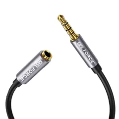 【在庫処分】(1個 aux-m2f AUX 車 24K金メッキコネクタ 多重シールド マイク付きイヤホン対応 ステレオミニプラグ オーディオケーブル 0.5ｍ) ケーブル 延長 ヘッドホン 0.5M/1M/2M 4極 3.5mm 延長コード イヤホン 安心の日