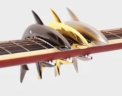 新品 ギター カポタスト 鮫 合金 メタリックゴールド アコースティック