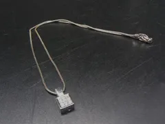 ■美品■ SWAROVSKI スワロフスキー ラインストーン スクエア ネックレス ペンダント アクセサリー レディース シルバー系 DI8547