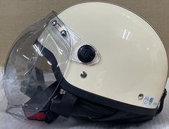 新品未使用　シールド付ハーフヘルメット　アイボリーブラウン