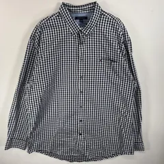 古着 トミーヒルフィガー TOMMY HILFIGER 長袖シャツ ボタンダウンシャツ ワンポイント ロゴ 刺繍 胸ポケ XXXL  ホワイト系 チェック メンズ