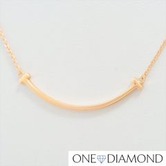 Tiffany & Co. ティファニー Tスマイル ミニ ネックレス K18 YG 美品