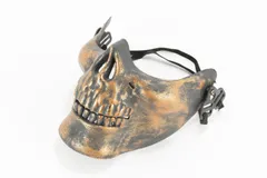 スカルハーフマスク ゴールド ドクロ コスプレ 骸骨 おもちゃ ホビー ゲーム イベント 仮装 ハロウィン サバイバルゲーム タンデム サバゲー