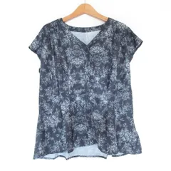 美品 24SS BEAMS HEART ビームスハート トワルドジュイ ペプラム 半袖 ブラウス カットソー ブラック レディース 古着 中古 USED