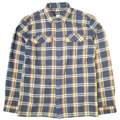 PATAGONIA パタゴニア 11AW M's Fjord Flannel Shirt メンズフィヨルドフランネルシャツ 53947 M LRI ネイビー 長袖 オーガニックコットン チェック トップス g22669
