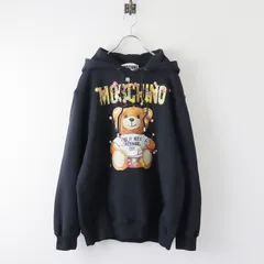 美品 モスキーノクチュール MOSCHINO COUTURE くま プリント スウェットパーカー 42/ブラック トップス クマ ベア【2400013814478】のサムネイル