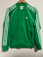 adidas トラックジャケット (ジャージ) 旧ロゴ 3本ライン グリーン L
