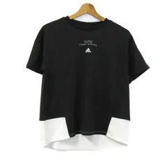 アディダス 半袖Ｔシャツ トップス メッシュ バイカラー スポーツウエア メンズ Mサイズ 黒×白 adidas 【中古】