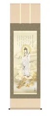 真作/五竜/白衣観音図/桐共箱付/布袋屋掛軸HD-265 真作】//五竜/白衣観音図/桐共箱付/布袋屋掛軸HD-265