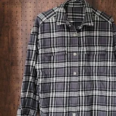 GU ジーユー　フランネルオーバーサイズシャツ(長袖)　チェック　サイズS　231-334688