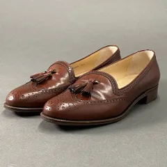 2h14 TANINO CRISCI タニノクリスチー ウィングチップ タッセルローファー 35 1/2 ブラウン レザー メダリオン シューズ イタリア製のサムネイル