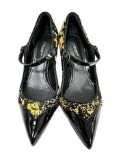 ドルチェ&ガッバーナ グリーン ビーズ 付き ハイヒール エナメル 素材