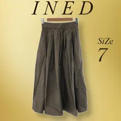 INED イネド スカート ボトム ロングスカート フレア レディース カーキ 7 日本製