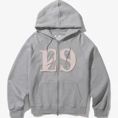 【IVE着用】ILLIGO＊ロゴジップパーカー＊Sライトグレー＊新品未使用 ◇ILLIGO◇ 129 logo patch hood zip-up light gray (ILLIGO
