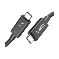 （まとめ） アンカージャパン ANKER USB-C＆USB-C Thunderbolt 3 ケーブル 0.7m ブラック A8858011 1本 【×2セット】