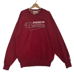 RUSSEL ATHLETIC/ラッセルアスレチック WASHIMGTON Redskins ワシントンレッドスキンズ フリース スウェット トレーナー 長袖 フロント刺繍 ワンポイント刺繡 オーバーサイズ ビッグシルエット KOREA製 メンズ L レッド