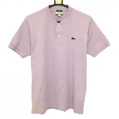 ラコステ 半袖ポロシャツ ライトパープル スタンドカラー ワッペン メンズ US-S ゴルフウェア LACOSTE