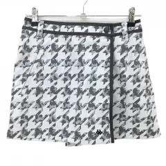 【超美品】カッパ キュロットスカート ライトグレー×白 カモフラ 千鳥格子 レディース 5 ゴルフウェア Kappa