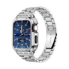 アップルウォッチバンド（Apple Watchバンド）タフステンレスケース一体型バンド【シルバー】44mm/45mm/49mm対応 [BELTIES]