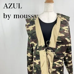 AZUL by moussy　アズールバイマウジー　S　カモフラ　迷彩　総柄　上着　ライトアウター　ドローコード　ドロスト　軽アウター　フード　長袖ジャケット 3642