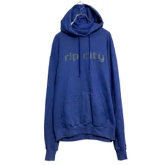 champion プリントスウェット パーカー チャンピオン L ブルー プルオーバー 裏起毛 古着卸 アメリカ仕入 a612-7510